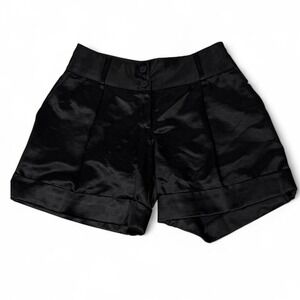 Motivi Black Euro Satin High-Waisted Shorts